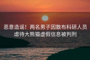 惡意造謠！兩名男子因散布科研人員虐待大熊貓虛假信息被判刑