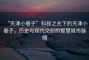 “天津小巷子”科技之光下的天津小巷子，歷史與現代交織的智慧城市脈絡