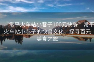 “常平火車站小巷子100元快餐”常平火車站小巷子的快餐文化，探尋百元美食之旅