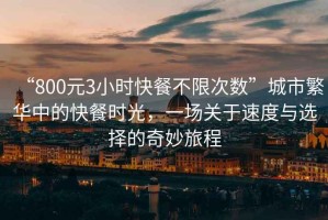 “800元3小時(shí)快餐不限次數(shù)”城市繁華中的快餐時(shí)光，一場(chǎng)關(guān)于速度與選擇的奇妙旅程