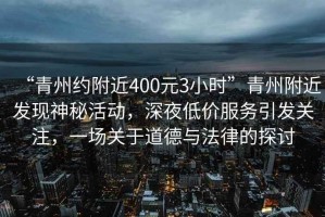 “青州約附近400元3小時”青州附近發(fā)現(xiàn)神秘活動，深夜低價服務(wù)引發(fā)關(guān)注，一場關(guān)于道德與法律的探討