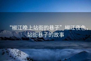 “椒江晚上站街的巷子”椒江夜色，站街巷子的故事