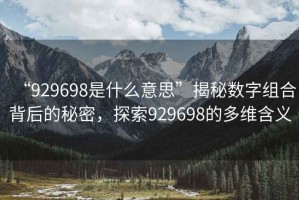 “929698是什么意思”揭秘數字組合背后的秘密，探索929698的多維含義