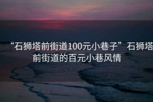 “石獅塔前街道100元小巷子”石獅塔前街道的百元小巷風情