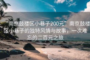 “南京鼓樓區小巷子200元”南京鼓樓區小巷子的獨特風情與故事，一次難忘的二百元之旅