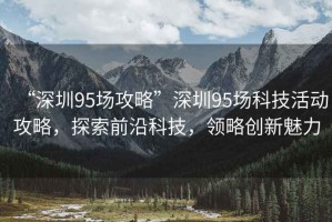 “深圳95場攻略”深圳95場科技活動攻略，探索前沿科技，領略創(chuàng)新魅力