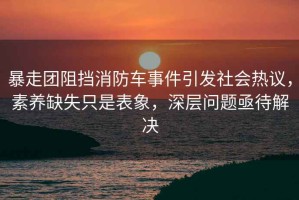 暴走團阻擋消防車事件引發社會熱議，素養缺失只是表象，深層問題亟待解決