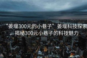 “姜堰300元的小巷子”姜堰科技探索，揭秘300元小巷子的科技魅力