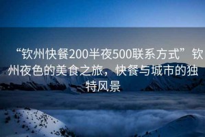 “欽州快餐200半夜500聯系方式”欽州夜色的美食之旅，快餐與城市的獨特風景