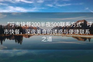 “呼市快餐200半夜500聯系方式”呼市快餐，深夜美食的誘惑與便捷聯系之道
