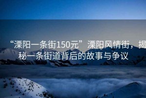 “溧陽一條街150元”溧陽風情街，揭秘一條街道背后的故事與爭議