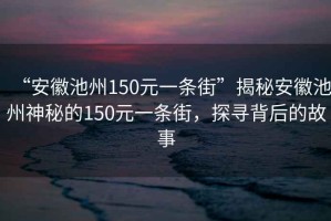 “安徽池州150元一條街”揭秘安徽池州神秘的150元一條街，探尋背后的故事