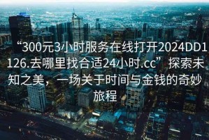 “300元3小時服務在線打開2024DD1126.去哪里找合適24小時.cc”探索未知之美，一場關于時間與金錢的奇妙旅程