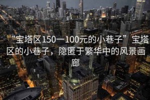 “寶塔區150一100元的小巷子”寶塔區的小巷子，隱匿于繁華中的風景畫廊