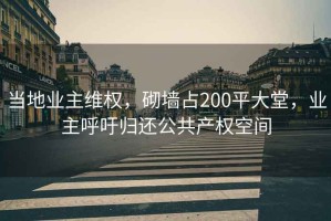 當地業主維權，砌墻占200平大堂，業主呼吁歸還公共產權空間