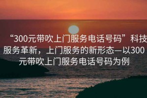 “300元帶吹上門服務電話號碼”科技服務革新，上門服務的新形態—以300元帶吹上門服務電話號碼為例