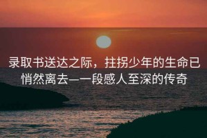 錄取書送達之際，拄拐少年的生命已悄然離去—一段感人至深的傳奇