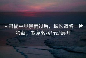 甘肅榆中縣暴雨過后，城區(qū)道路一片狼藉，緊急救援行動展開