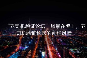 “老司機(jī)驗(yàn)證論壇”風(fēng)景在路上，老司機(jī)驗(yàn)證論壇的別樣風(fēng)情