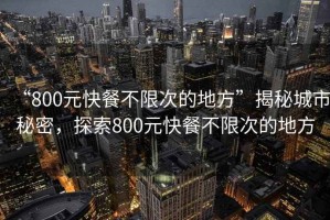 “800元快餐不限次的地方”揭秘城市秘密，探索800元快餐不限次的地方