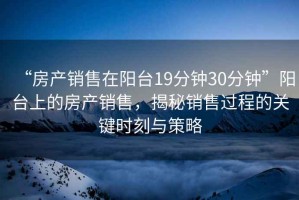 “房產(chǎn)銷售在陽臺(tái)19分鐘30分鐘”陽臺(tái)上的房產(chǎn)銷售，揭秘銷售過程的關(guān)鍵時(shí)刻與策略