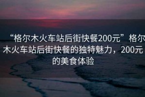 “格爾木火車站后街快餐200元”格爾木火車站后街快餐的獨特魅力，200元的美食體驗