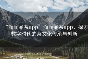 “滴滴品茶app”滴滴品茶app，探索數字時代的茶文化傳承與創新