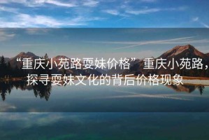 “重慶小苑路耍妹價(jià)格”重慶小苑路，探尋耍妹文化的背后價(jià)格現(xiàn)象