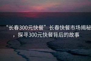 “長春300元快餐”長春快餐市場揭秘，探尋300元快餐背后的故事
