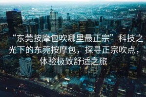 “東莞按摩包吹哪里最正宗”科技之光下的東莞按摩包，探尋正宗吹點，體驗極致舒適之旅