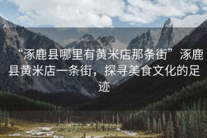 “涿鹿縣哪里有黃米店那條街”涿鹿縣黃米店一條街，探尋美食文化的足跡