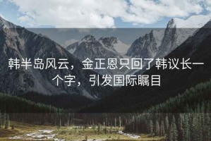韓半島風云，金正恩只回了韓議長一個字，引發國際矚目