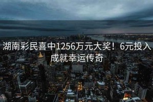 湖南彩民喜中1256萬元大獎！6元投入成就幸運傳奇