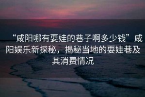 “咸陽哪有耍娃的巷子啊多少錢”咸陽娛樂新探秘，揭秘當地的耍娃巷及其消費情況