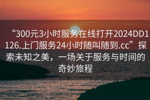 “300元3小時服務在線打開2024DD1126.上門服務24小時隨叫隨到.cc”探索未知之美，一場關于服務與時間的奇妙旅程
