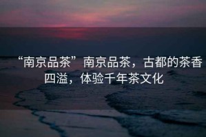 “南京品茶”南京品茶，古都的茶香四溢，體驗(yàn)千年茶文化
