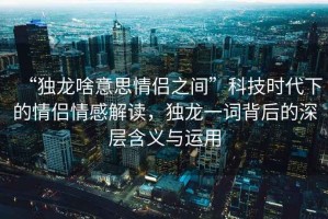 “獨龍啥意思情侶之間”科技時代下的情侶情感解讀，獨龍一詞背后的深層含義與運用