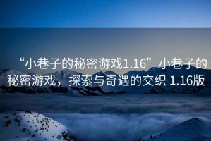 “小巷子的秘密游戲1.16”小巷子的秘密游戲，探索與奇遇的交織 1.16版