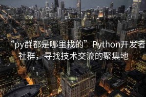 “py群都是哪里找的”Python開發者社群，尋找技術交流的聚集地
