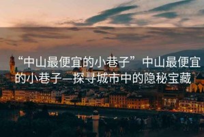 “中山最便宜的小巷子”中山最便宜的小巷子—探尋城市中的隱秘寶藏