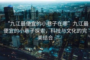 “九江最便宜的小巷子在哪”九江最便宜的小巷子探索，科技與文化的完美結合