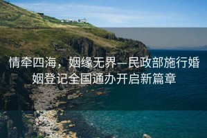 情牽四海，姻緣無界—民政部施行婚姻登記全國通辦開啟新篇章