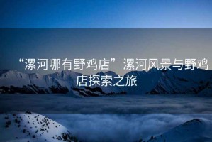 “漯河哪有野雞店”漯河風景與野雞店探索之旅