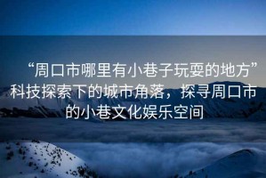 “周口市哪里有小巷子玩耍的地方”科技探索下的城市角落，探尋周口市的小巷文化娛樂空間