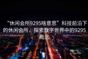 “休閑會所9295啥意思”科技前沿下的休閑會所，探索數字世界中的9295概念