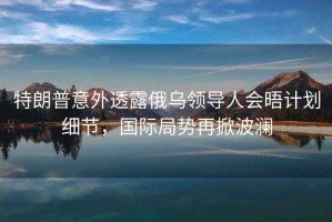 特朗普意外透露俄烏領導人會晤計劃細節，國際局勢再掀波瀾