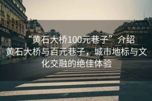 “黃石大橋100元巷子”介紹
黃石大橋與百元巷子，城市地標與文化交融的絕佳體驗