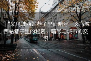 “義烏城西站巷子里面暗號(hào)”義烏城西站巷子里的秘密，暗號(hào)與城市的交織