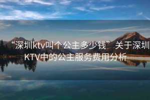 “深圳ktv叫個(gè)公主多少錢”關(guān)于深圳KTV中的公主服務(wù)費(fèi)用分析