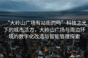 “大嶺山廣場有站街的嗎”科技之光下的城市活力，大嶺山廣場與周邊環境的數字化改造與智能管理探索